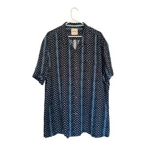 Tommy Bahama Men’s Blue Polka Dot Button Up Shirt XXL